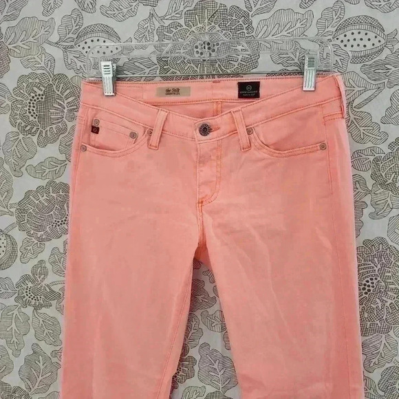 Ag Adriano Goldschmied The Stile Cigarette Low Rise Skinny Jeans Orange Women's - Picture 3 of 10